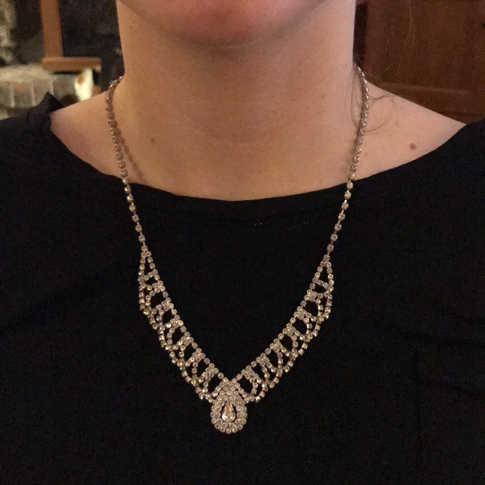 Silver Jeweled Necklace